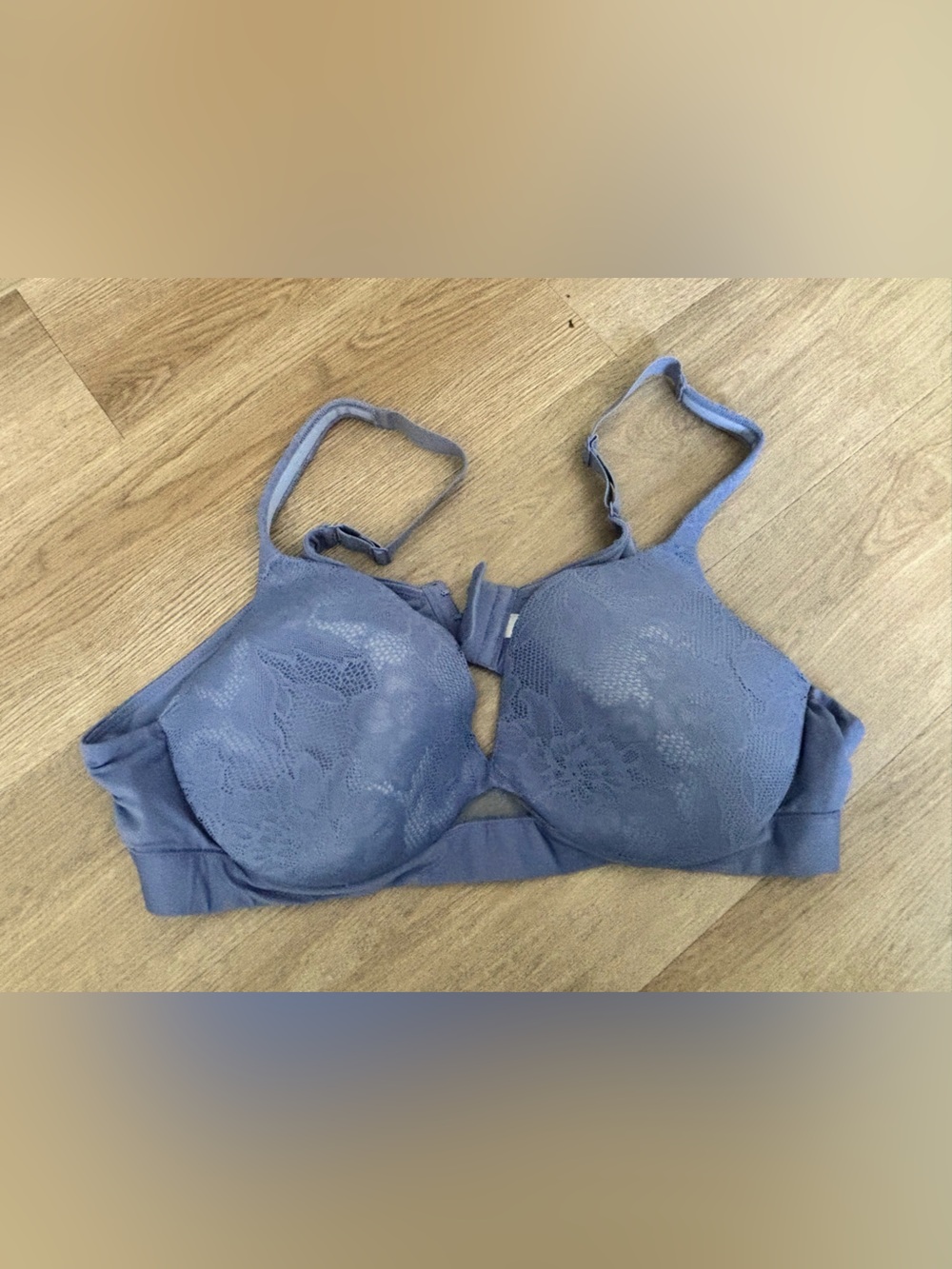 Cacique Lace T-Shirt Bra in Dusty Blue
